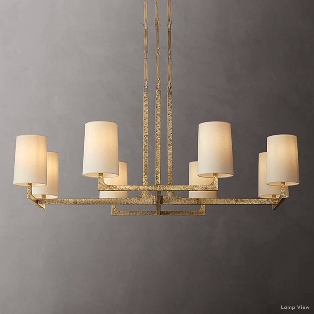 Wright Hammered Form Square Chandelier 48"