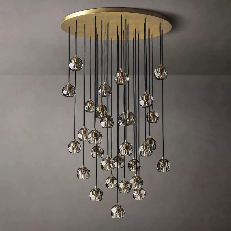 Boule Spherical Cristal Cluster Chandelier 40"