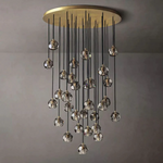 Boule Geometric Cristal Cluster Chandelier 40"