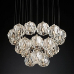 Boule Geometric Cristal Cluster Chandelier 24"