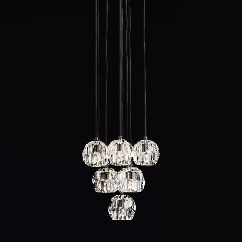 Boule Geometric Cristal Cluster Chandelier 14"