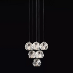 Boule Geometric Cristal Cluster Chandelier 14"