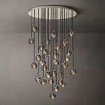 Boule Geometric Cristal Cluster Chandelier 40"