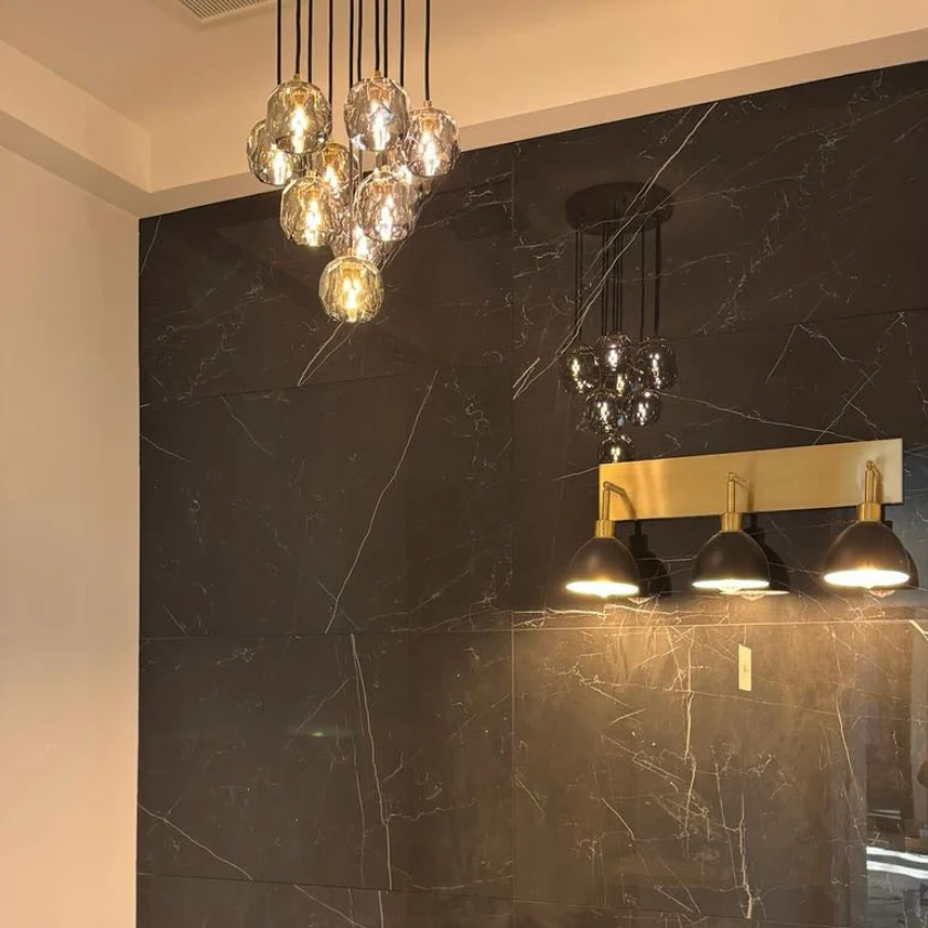 Boule Geometric Cristal Cluster Chandelier 14"