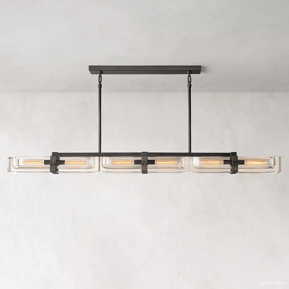 Savile Recessed Crystal Linear Chandelier 72"