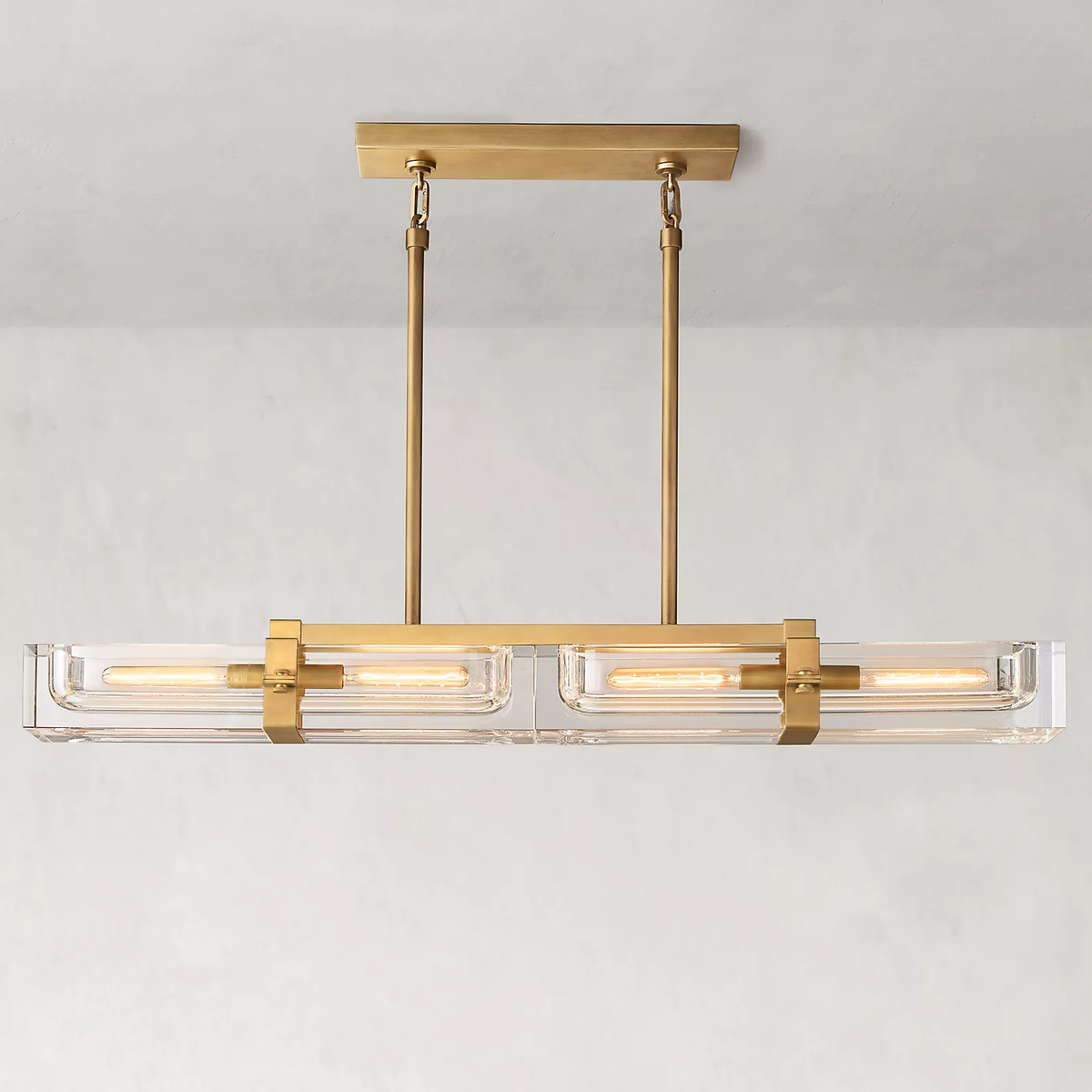 Savile Recessed Crystal Linear Chandelier 48"
