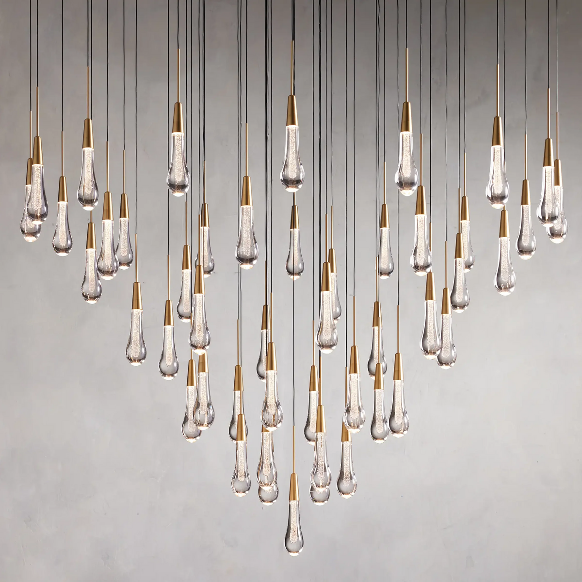 Soltaire Cascading Glass Round Chandelier