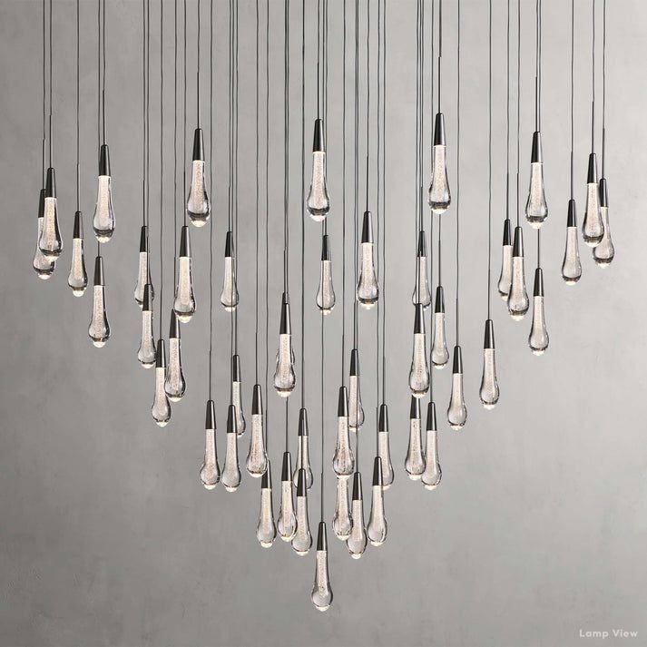 Soltaire Cascading Glass Round Chandelier