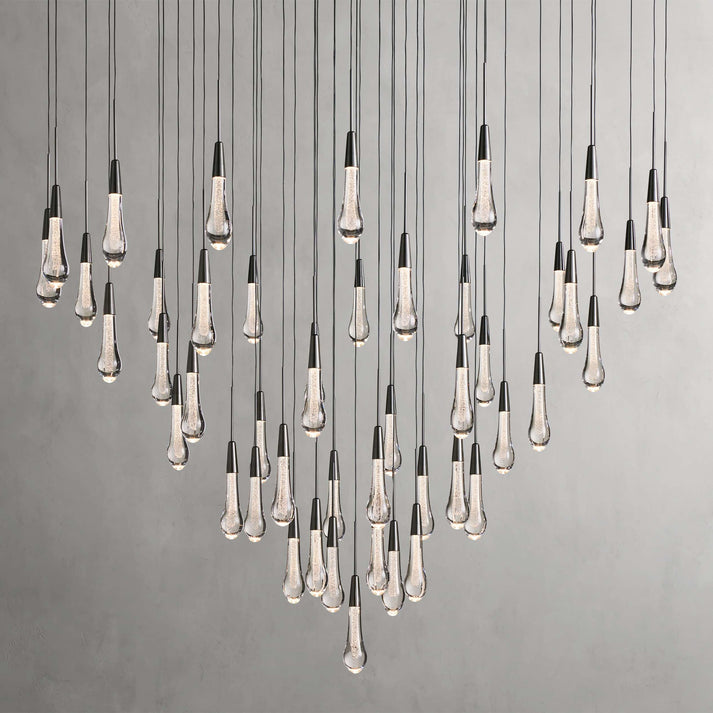 Soltaire Cascading Glass Round Chandelier