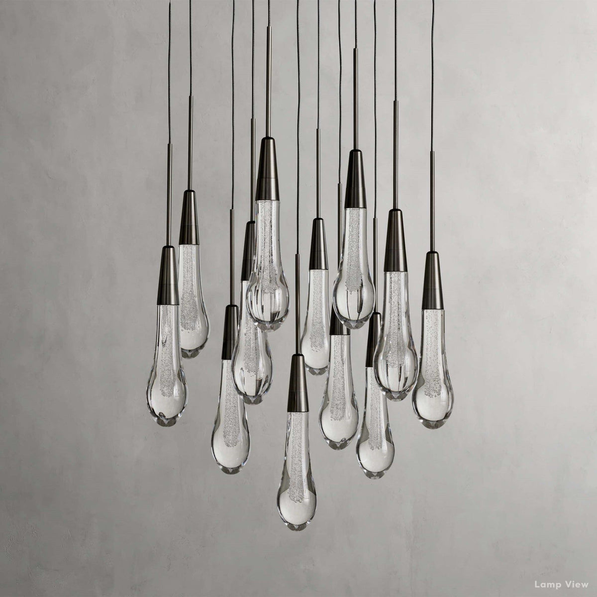 Soltaire Cascading Glass Round Chandelier
