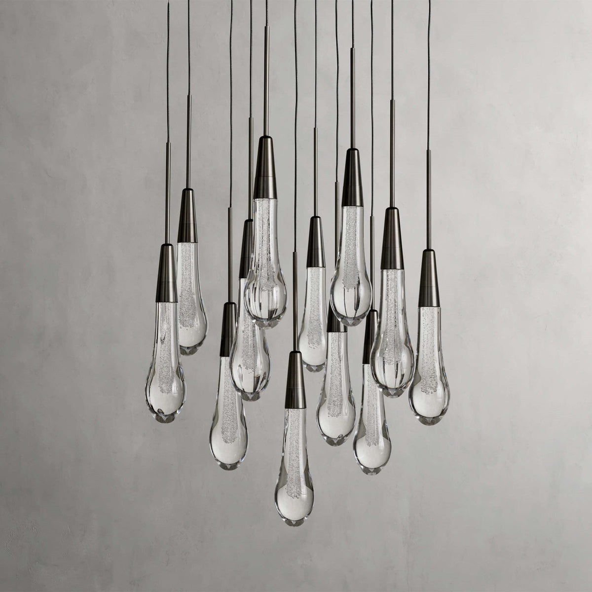 Soltaire Cascading Glass Round Chandelier