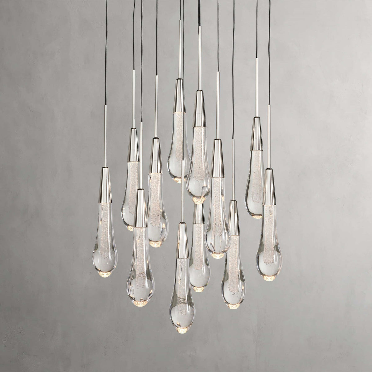 Soltaire Cascading Glass Round Chandelier