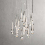 Soltaire Cascading Glass Round Chandelier