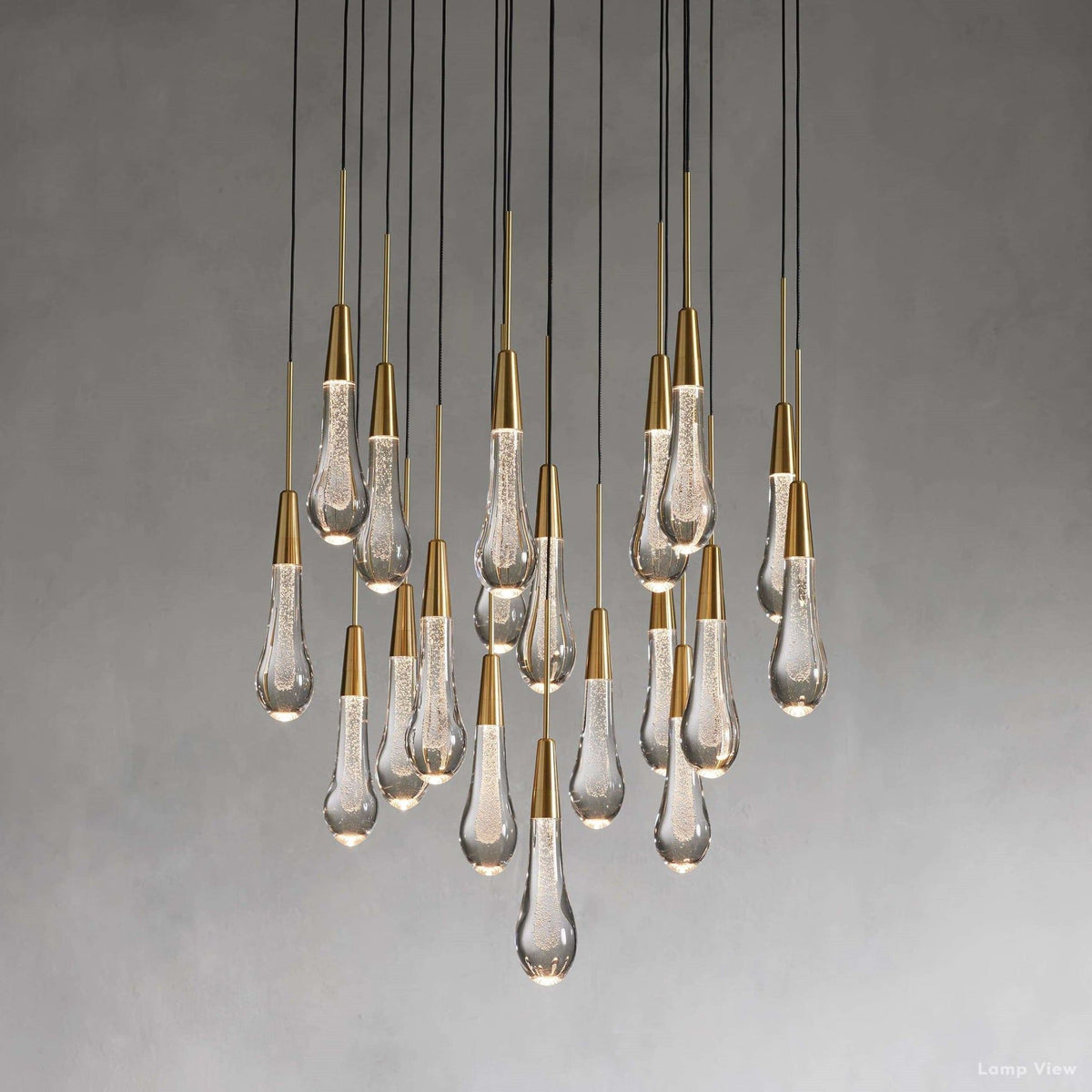 Soltaire Cascading Glass Round Chandelier