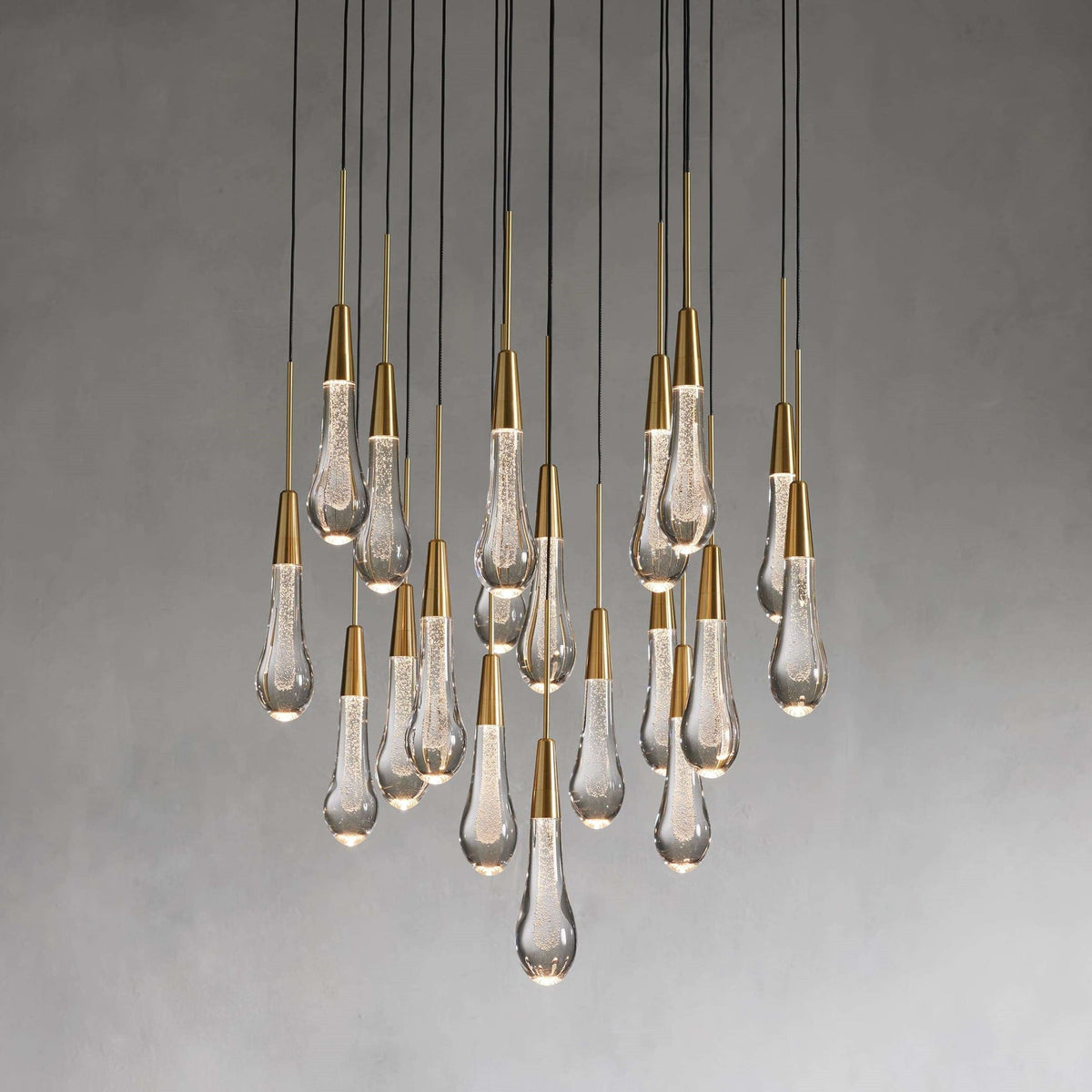 Soltaire Cascading Glass Round Chandelier