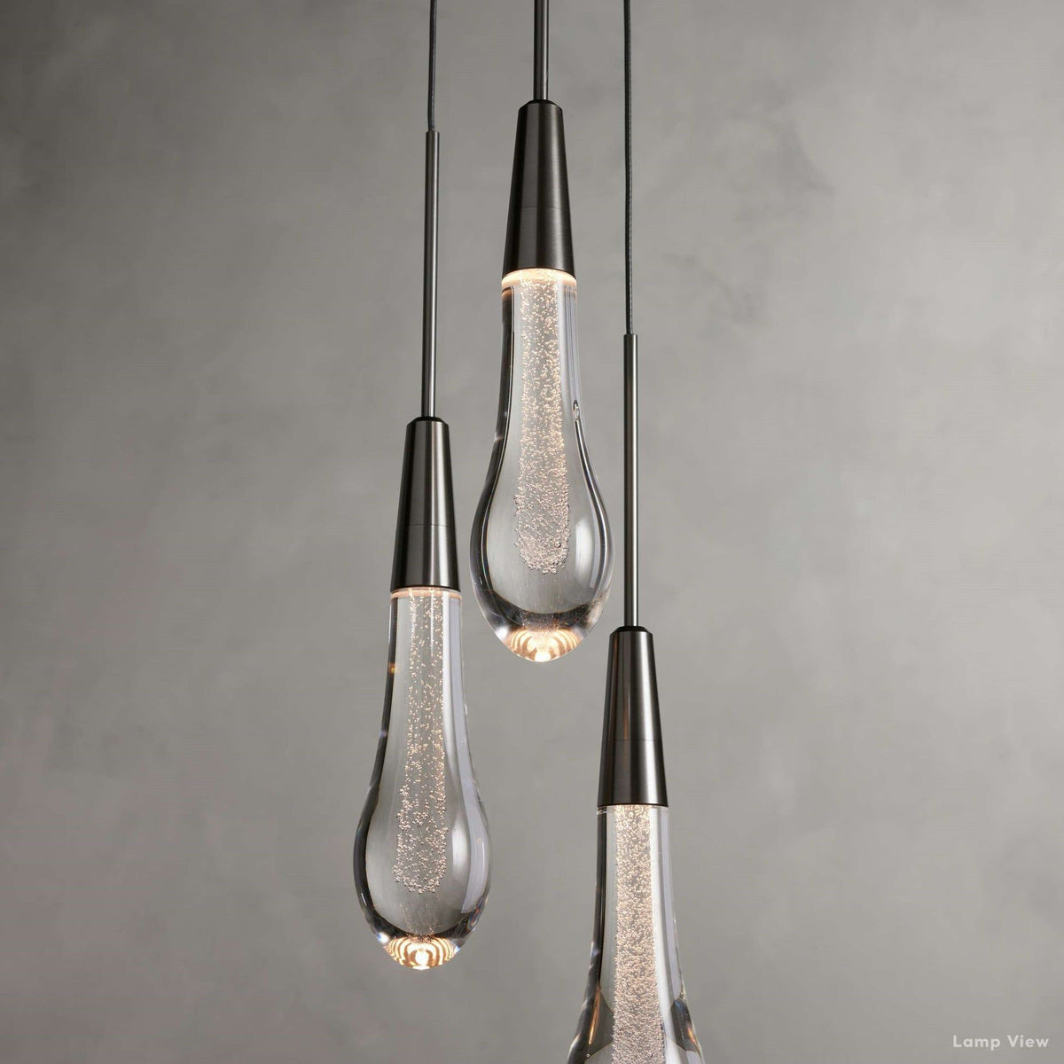 Soltaire Cascading Glass 3-Light Round Pendant