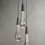 Soltaire Cascading Glass 3-Light Round Pendant