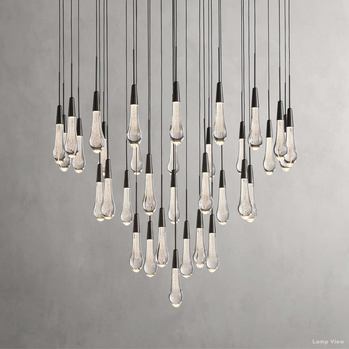 Soltaire Cascading Glass Round Chandelier