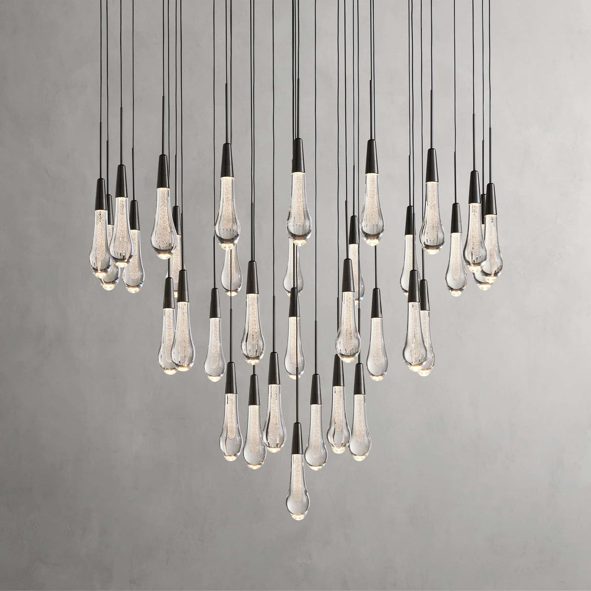 Soltaire Cascading Glass Round Chandelier