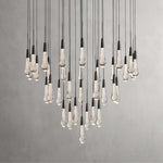 Soltaire Cascading Glass Round Chandelier