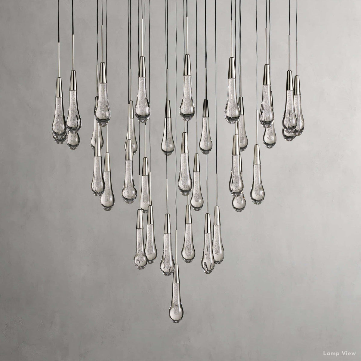 Soltaire Cascading Glass Round Chandelier