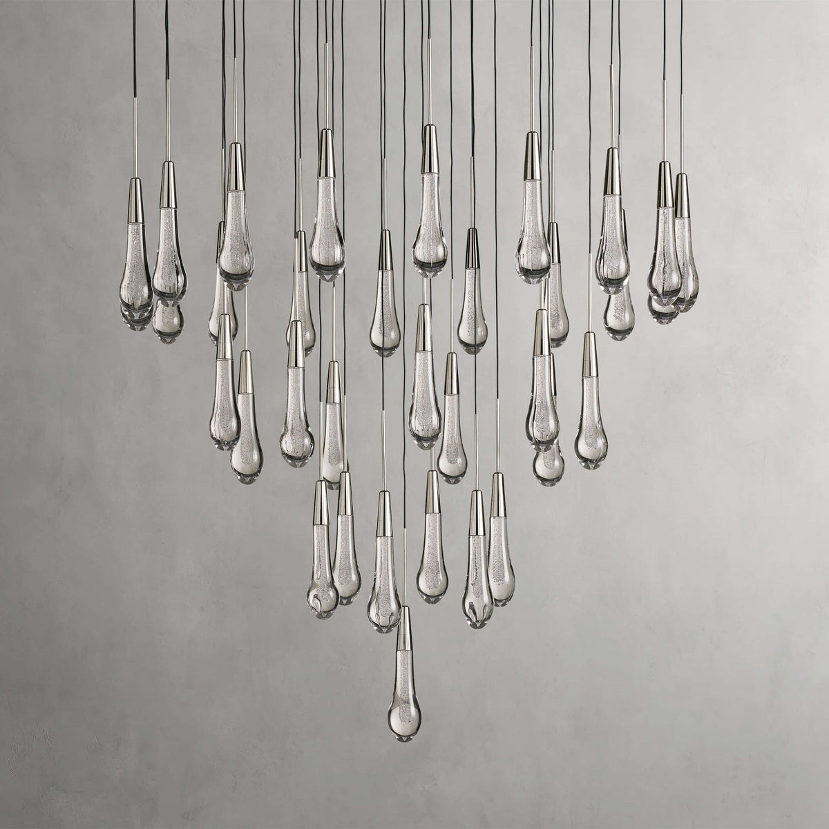 Soltaire Cascading Glass Round Chandelier