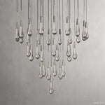 Soltaire Cascading Glass Round Chandelier