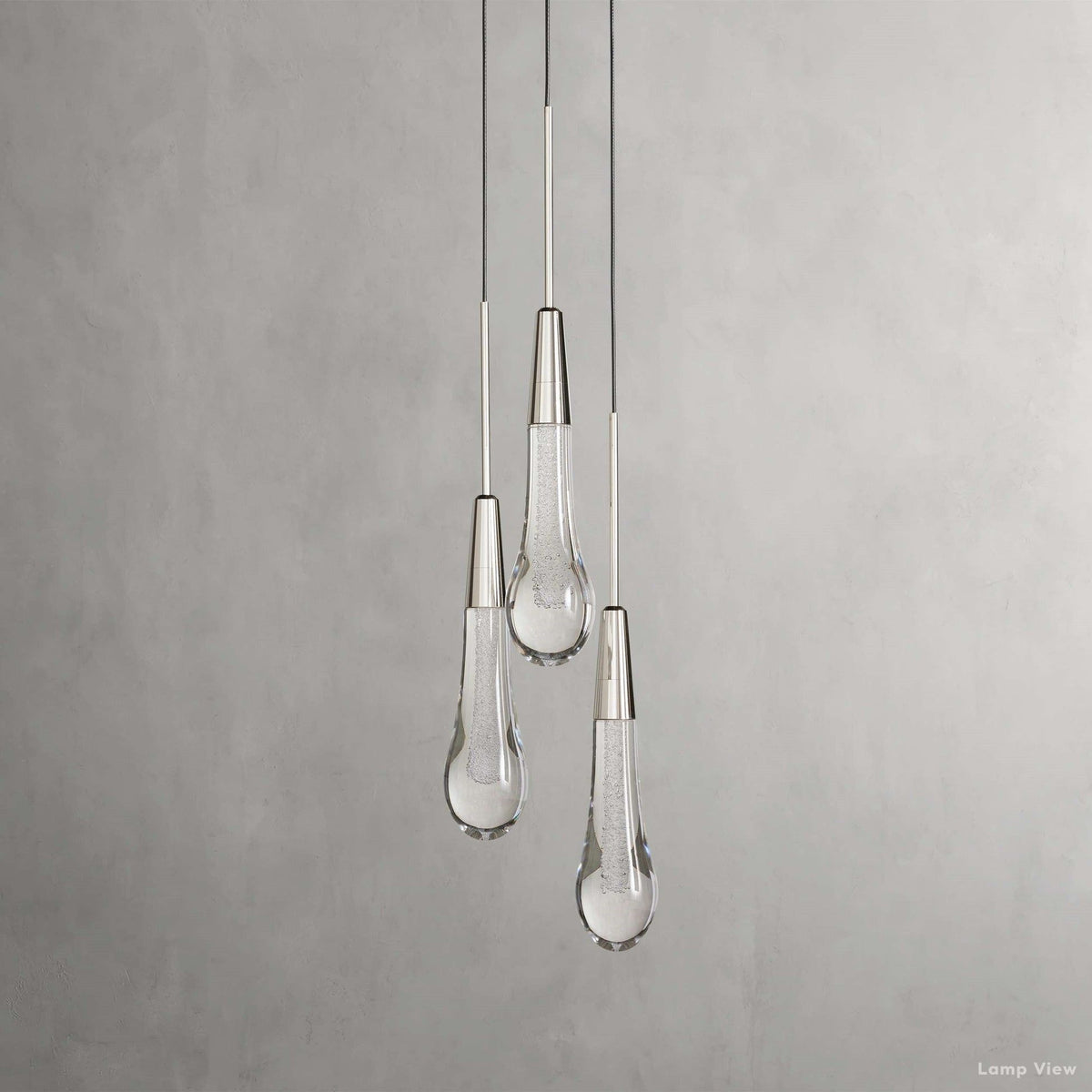 Soltaire Cascading Glass 3-Light Round Pendant