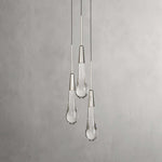 Soltaire Cascading Glass 3-Light Round Pendant