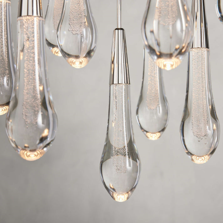 Soltaire Cascading Glass Round Chandelier