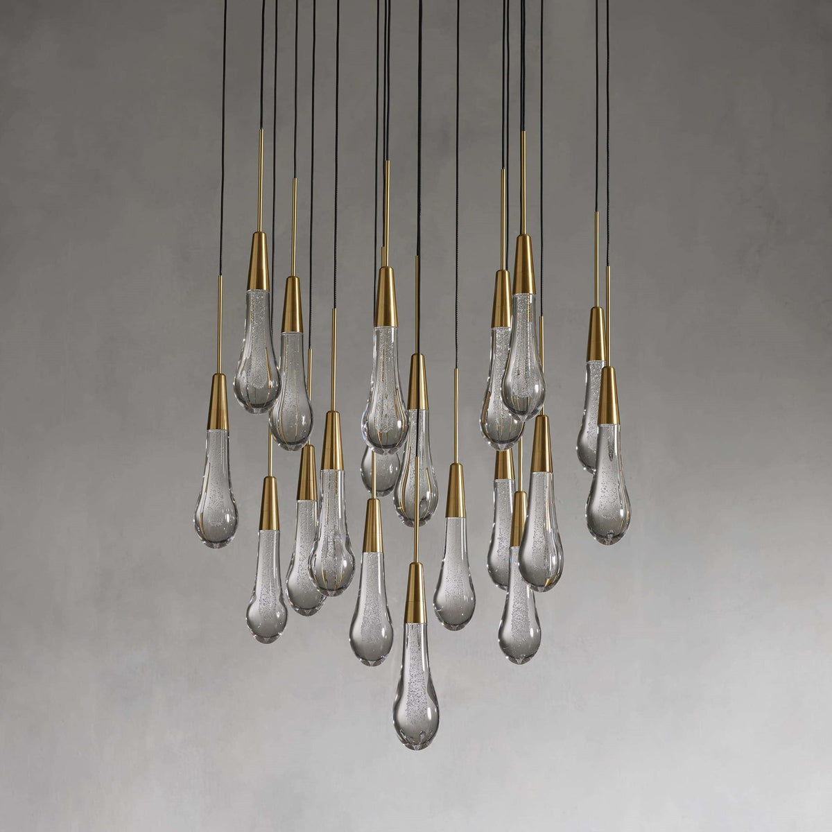 Soltaire Cascading Glass Round Chandelier