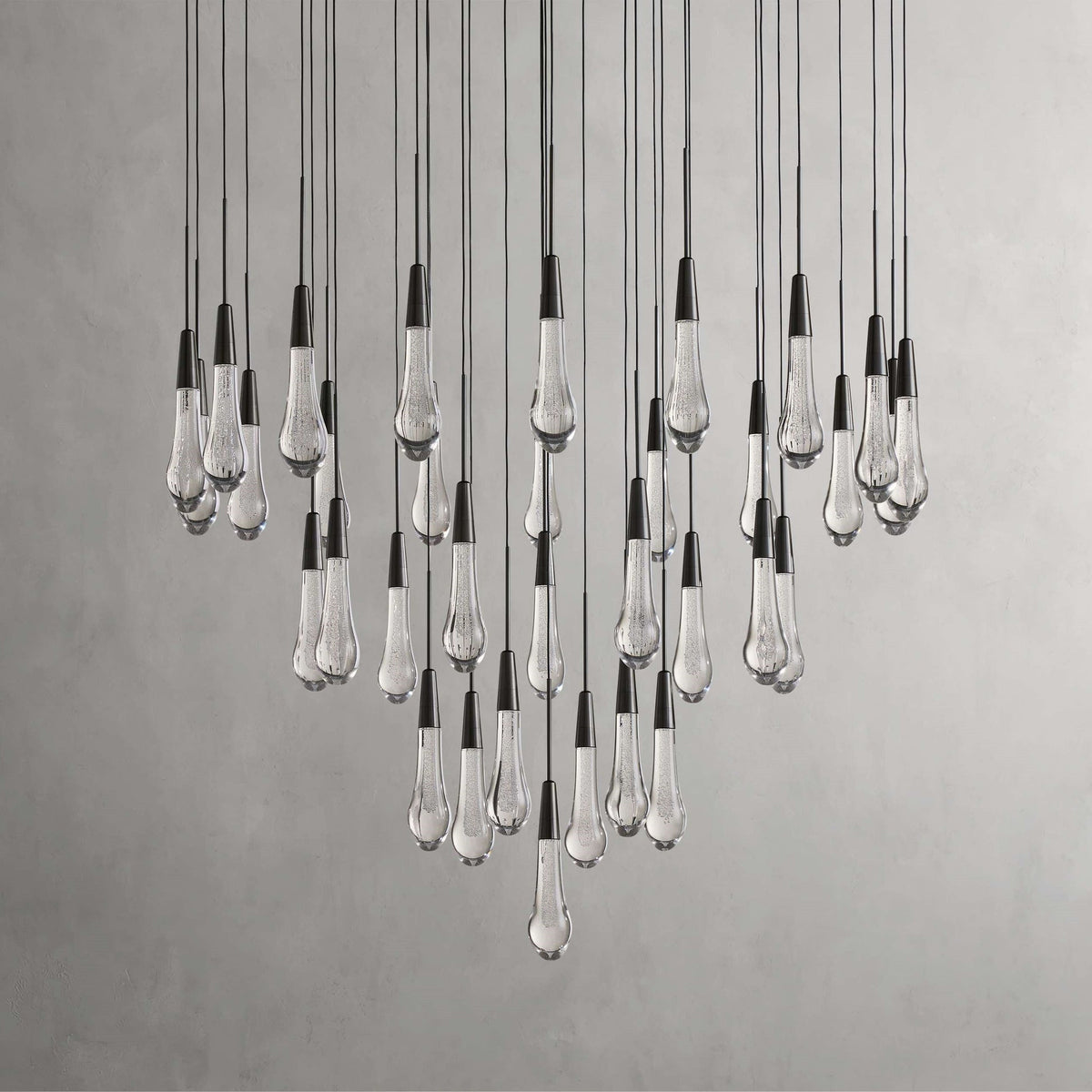 Soltaire Cascading Glass Round Chandelier