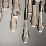 Soltaire Cascading Glass Round Chandelier