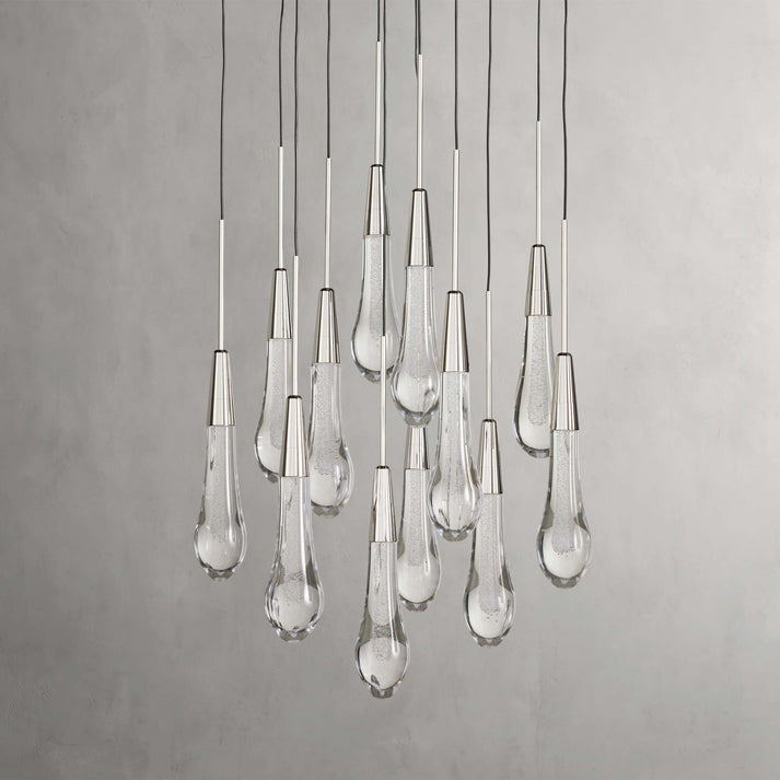 Soltaire Cascading Glass Round Chandelier