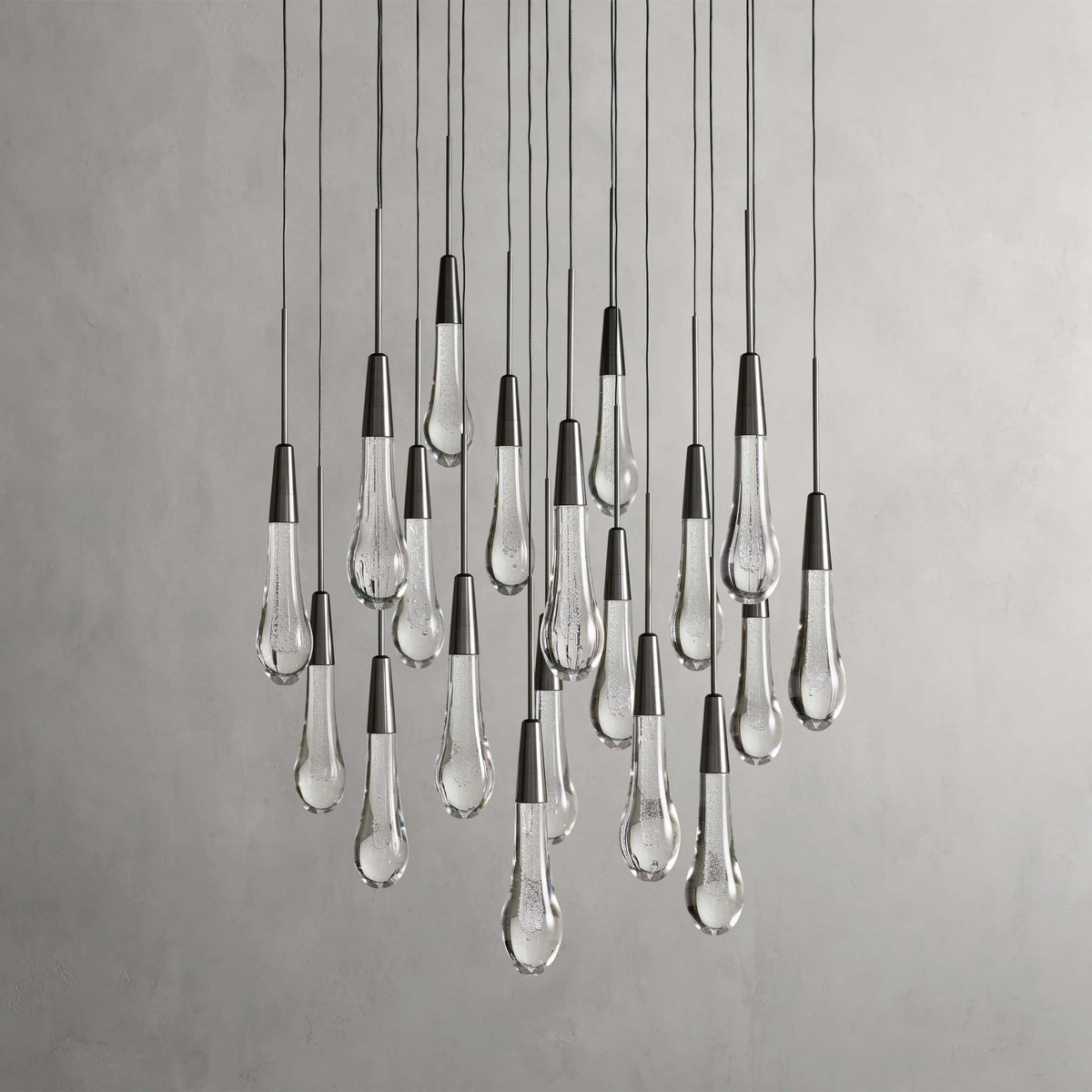 Soltaire Cascading Glass Round Chandelier