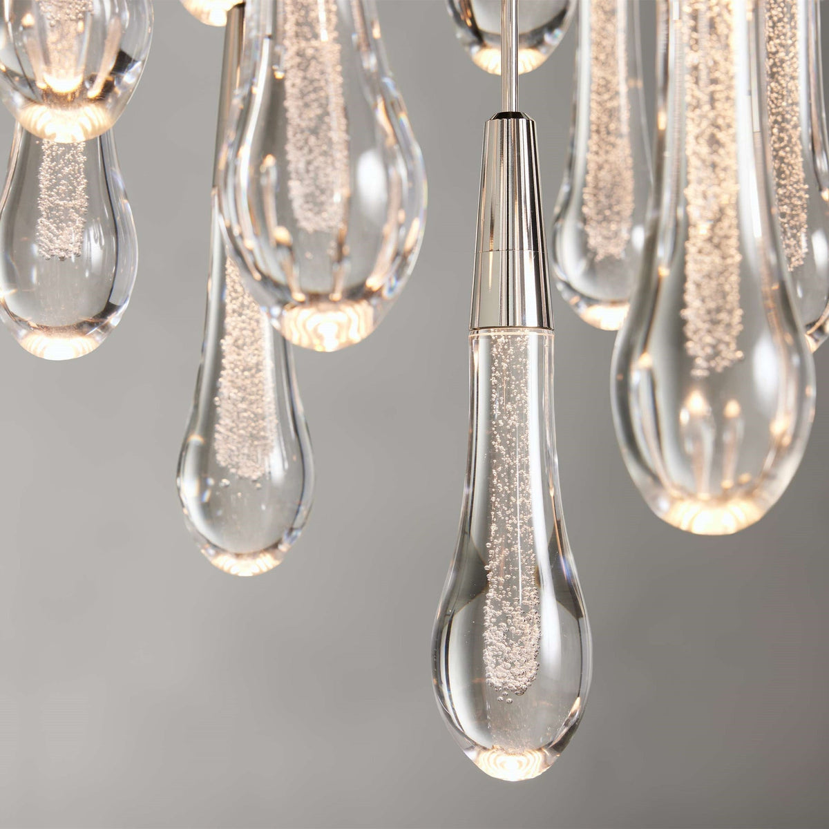 Soltaire Cascading Glass Round Chandelier