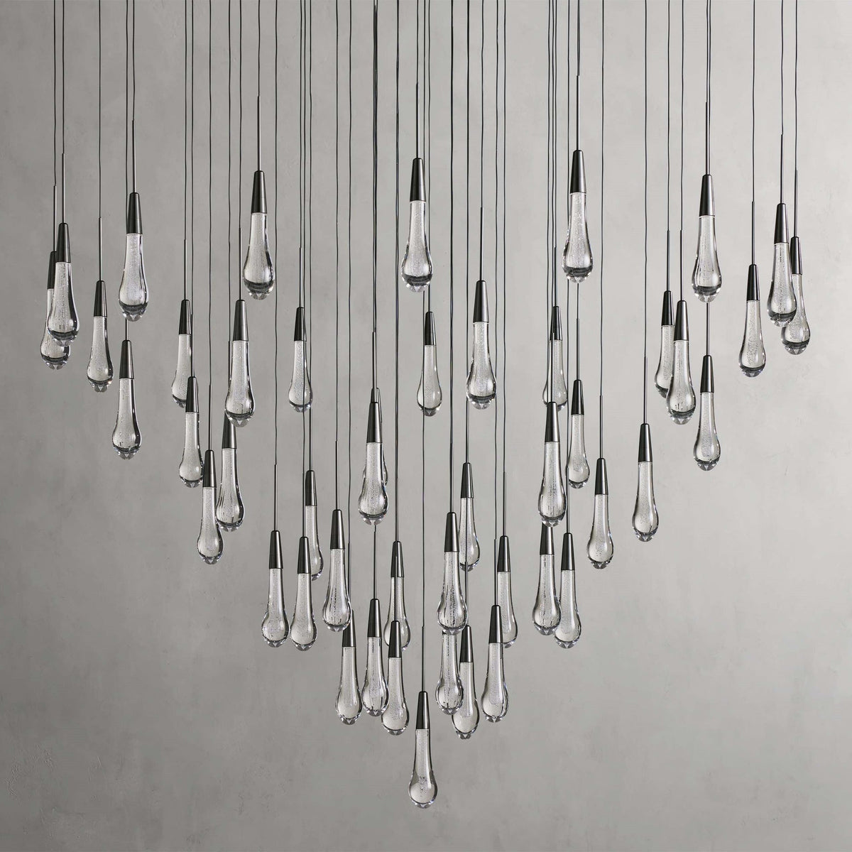Soltaire Cascading Glass Round Chandelier