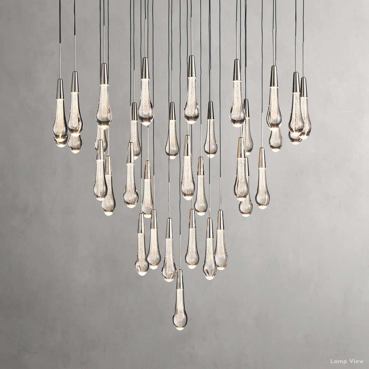 Soltaire Cascading Glass Round Chandelier
