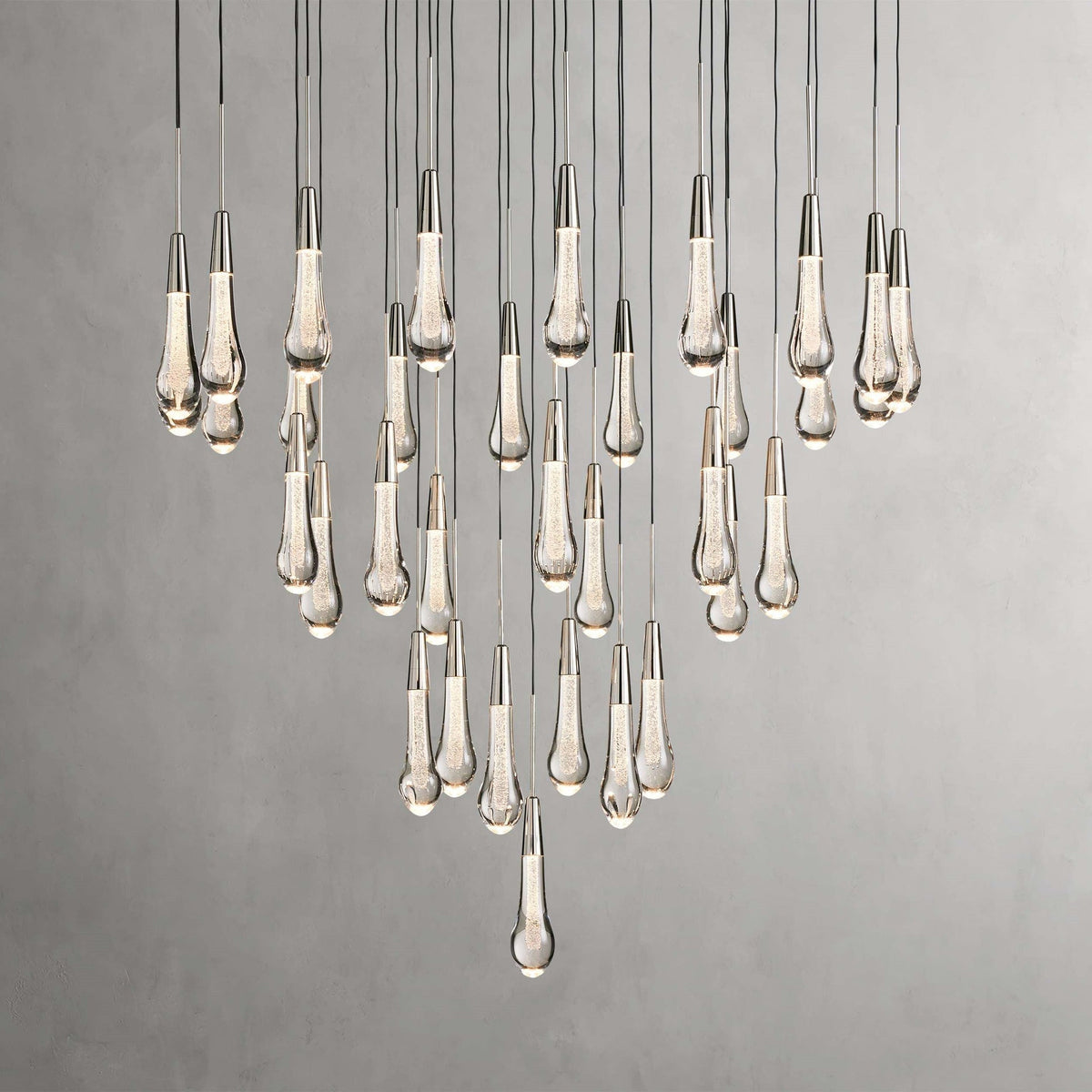 Soltaire Cascading Glass Round Chandelier