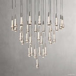 Soltaire Cascading Glass Round Chandelier