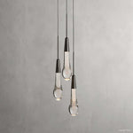 Soltaire Cascading Glass 3-Light Round Pendant