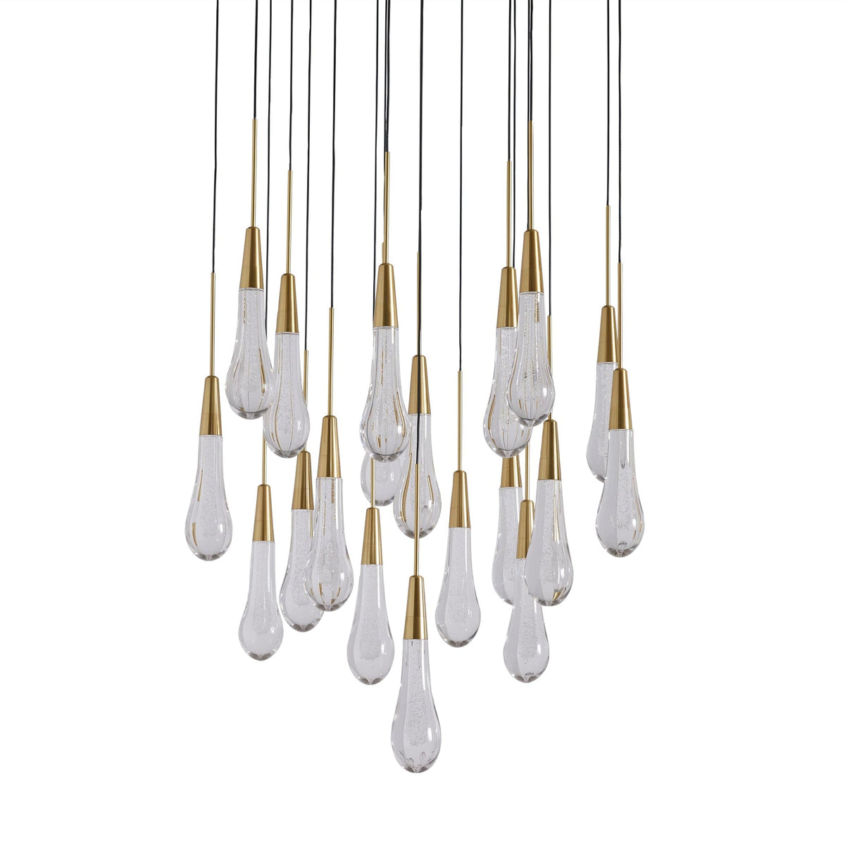 Soltaire Cascading Glass Round Chandelier
