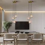Rain Waterfall Glass Round Chandelier 8"