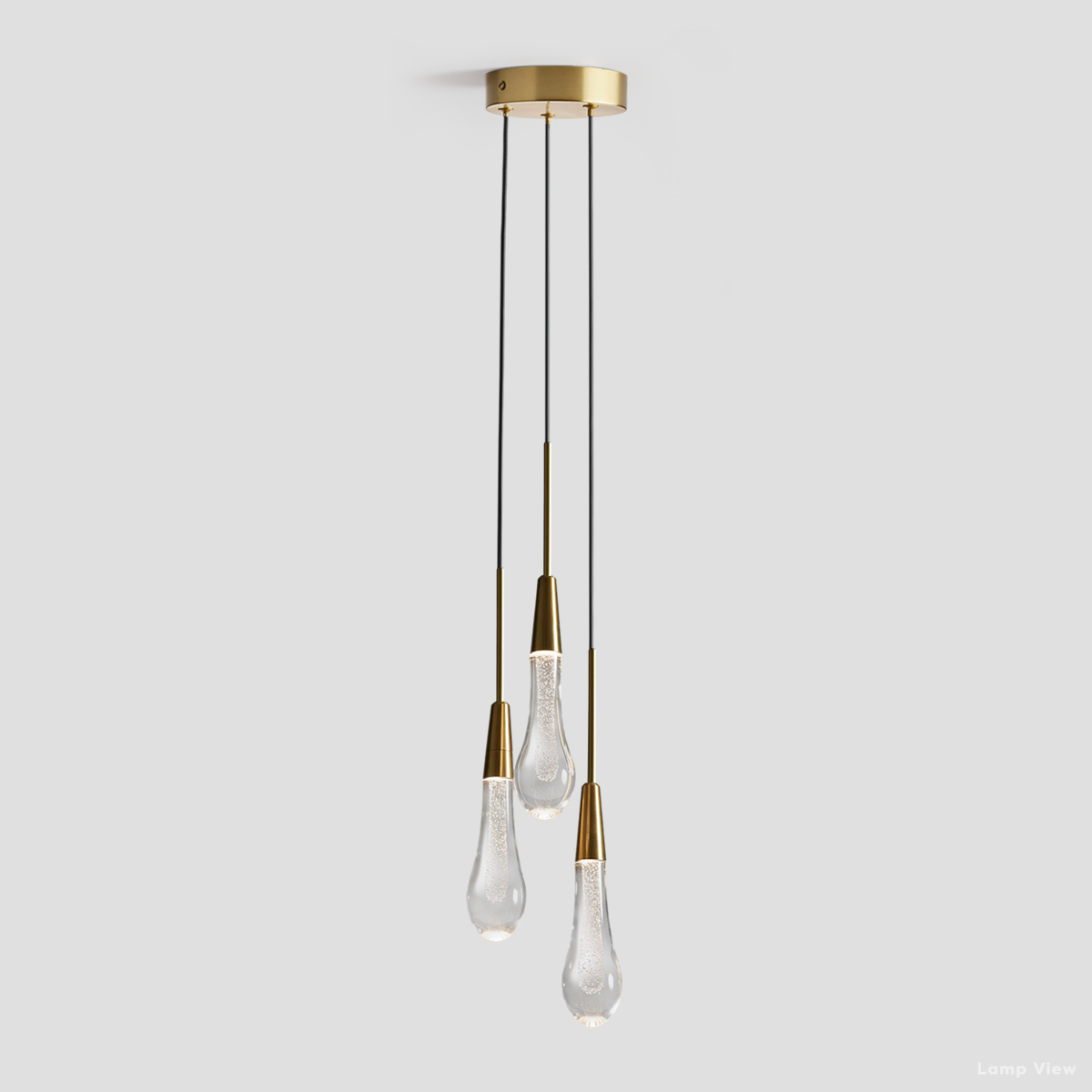 Soltaire Cascading Glass 3-Light Round Pendant