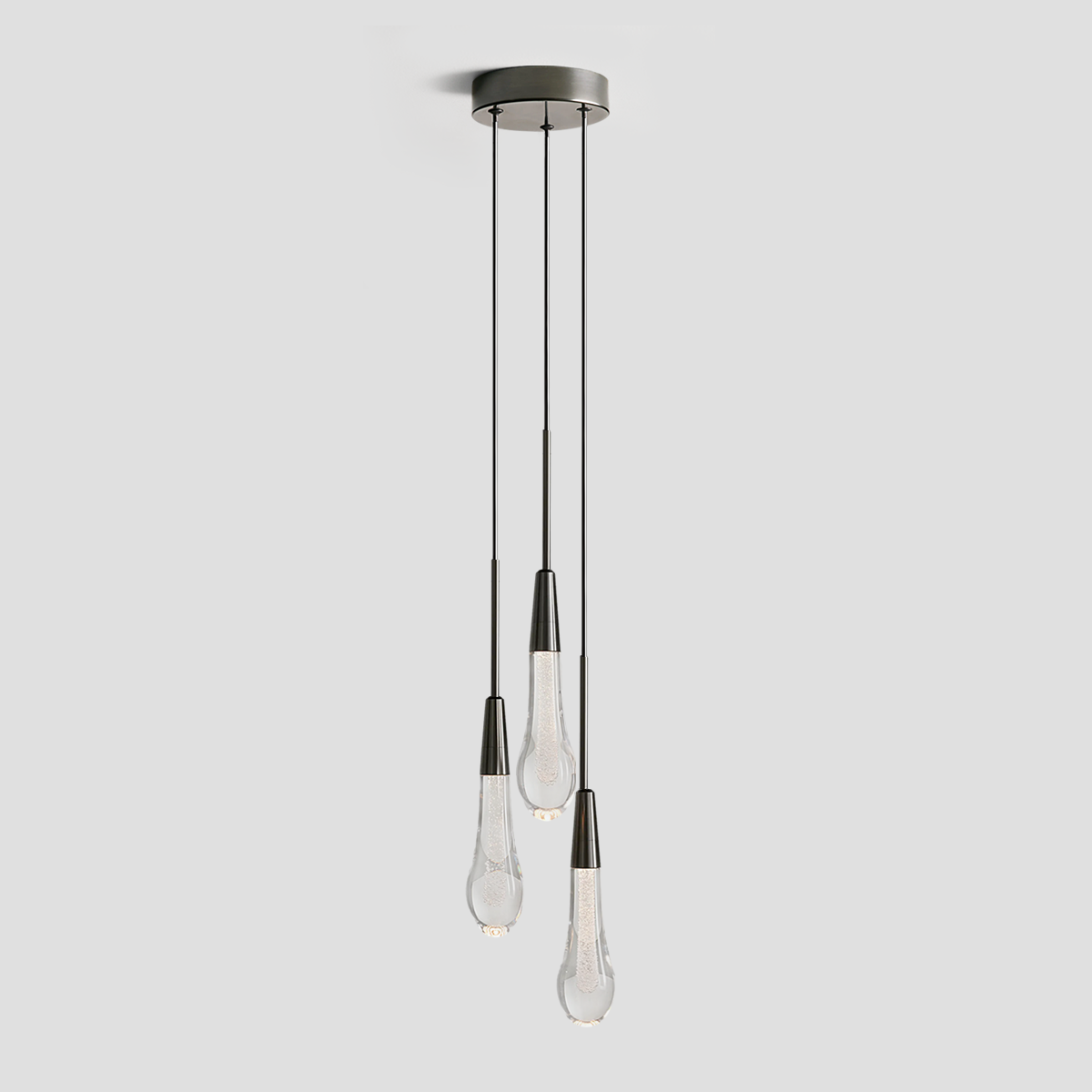 Soltaire Cascading Glass 3-Light Round Pendant