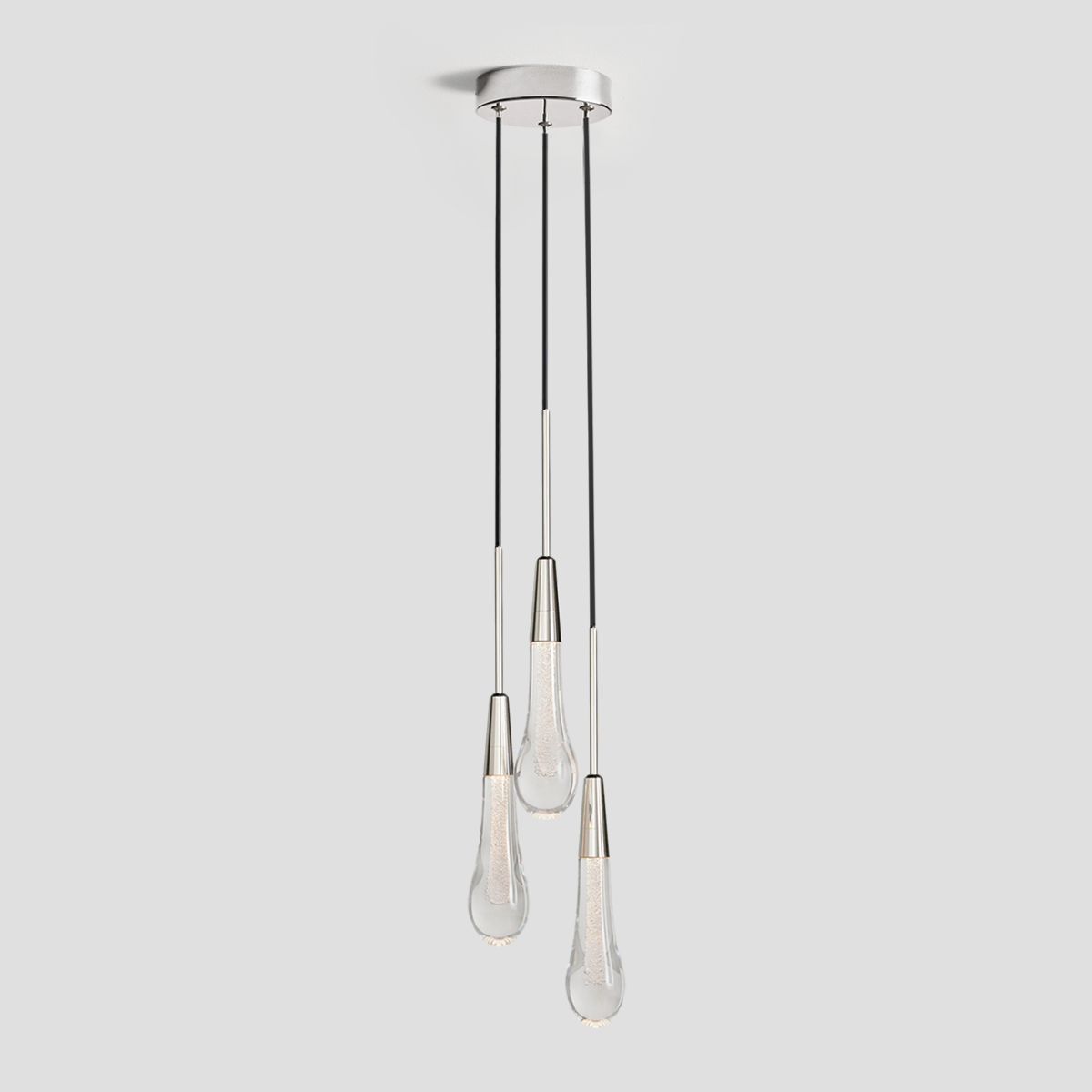 Soltaire Cascading Glass 3-Light Round Pendant