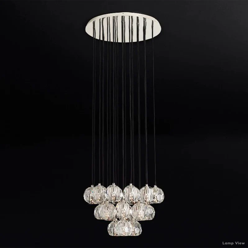Boule Geometric Cristal Cluster Chandelier 24"