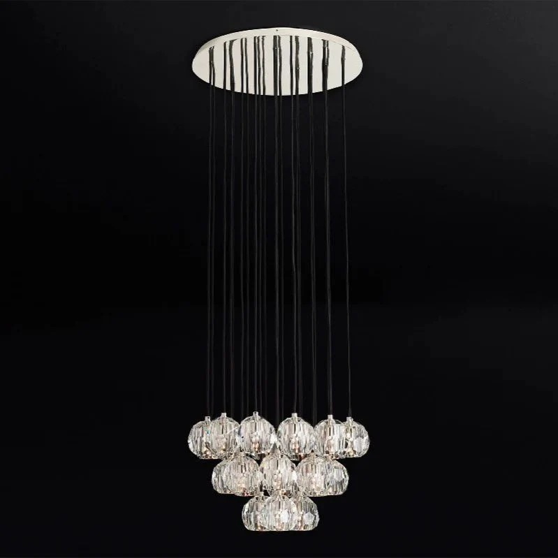 Boule Spherical Cristal Cluster Chandelier 24"