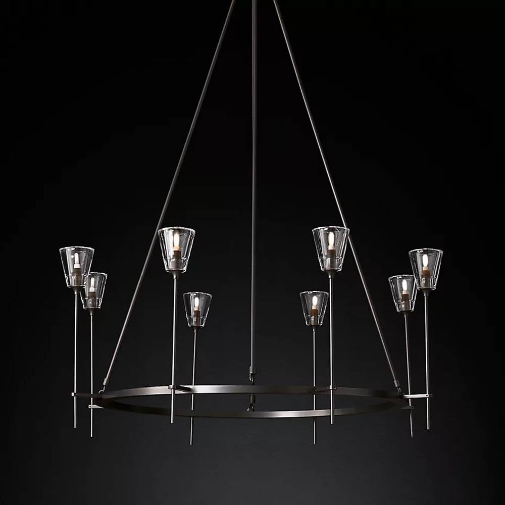 Torche Classic Glass Round Chandelier 46"