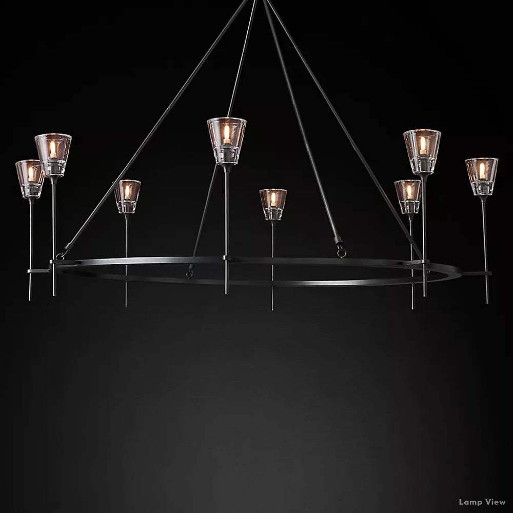Torche Classic Glass Round Chandelier 58"